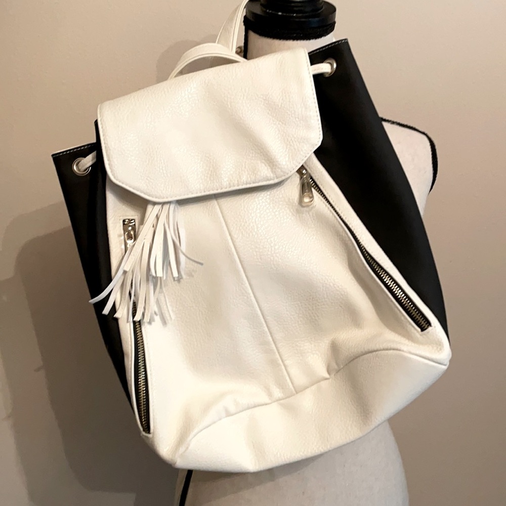 Poverty Flats white and black backpack new